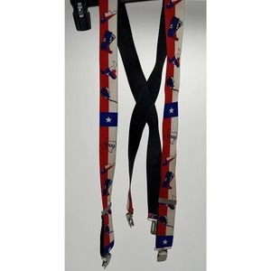VTG Texas State America Themed Red/White/Blue Suspenders